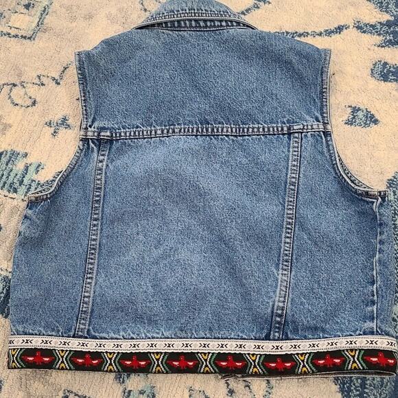 Baccini Blue Denim Vest with Embroidered Details - Picture 10 of 12